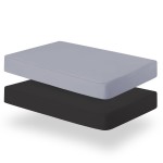 Biloban Pack and Play Sheets Fitted, 2 Pack Pack and Play Sheet Fits for Graco Pack n Play Mattress, Neutral Playard Sheets for Baby Boys and Girl, Grey & Black