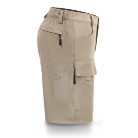 Hiauspor Men\'s Hiking Cargo Shorts 9/10 Quick Dry Lightweight Waterproof for Golf Tactical Fishing Casual with 6 Pockets (Camel, 40)