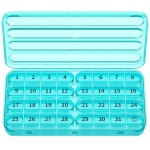 Zoksi Monthly Pill Organizer 1 Times a Day, 30 Day Pill Box Organizer,One Month Pill Case for Travel, 31 Day Daily Medcine Container for Vitamins, Supplement & Medication(Cyan)