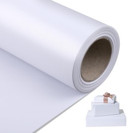 NESCCI White Matte Wrapping Paper,Solid Color Pearly-Lustre Paper,Gift Wrapping Paper,Perfect for Wedding,Valentine\'s Day,Birthday, Christmas,Baby Shower,DIY Bouquet (17 Inches X 32.8 Feet)