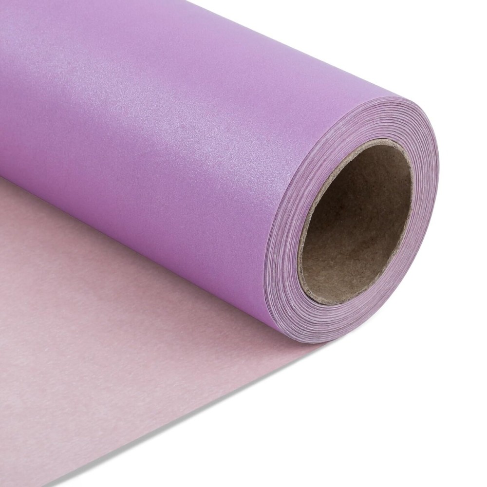 NESCCI Light Purple Matte Wrapping Paper,Solid Color Pearly-Lustre Paper,Gift Wrapping Paper,Perfect for Wedding,Valentine\'s Day,Birthday, Christmas,Baby Shower,DIY Bouquet (17 Inches X 32.8 Feet)