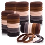 FVOLREM Hair Accessories, 190PCS No-Damage Thick Seamless Hair Elastics in Neutral Colors for Women and Girls