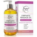 Lymphatic Massage Oil for Massage Therapy & Natural Lymphatic Drainage | Premium Quality with Arnica & Lavender Oil | for Post Surgery Recovery & Detox | 8oz by Brookethorne Naturals