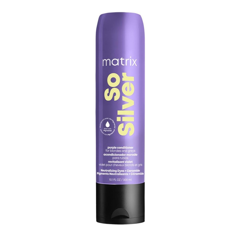 Matrix So Silver Purple Conditioner - Tones Blonde & Grey Hair, Eliminates Brassiness, Infused With Purple Pigments, Salon-Quality, Vegan
