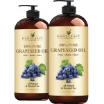 Handcraft Blends Grapeseed Oil - Cold-Pressed 16 Fl Oz (Pack of 2) - 100% Pure and Natural - Premium Grade Carrier Oil for Skin and Hair - Hair and Body - Massage - Hexane-Free