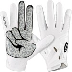 Grip Boost Football Gloves - Peace Stealth 6.0 Boost Plus Sticky Technology - Adult and Youth Football Gloves for Wide Receiver - Men\'s and Boys Sizes (White/Black, X-Large)