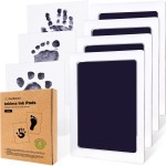 4-Pack Inkless Baby Hand and Footprint Kit - Mess Free Ink Pad for Newborn Keepsake, Dog Nose & Paw Print Kit, Clean Touch Ink Pad for Baby Hand & Footprints, Ideal New Mom Gifts (Twilight, L)