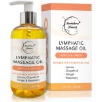 Lymphatic Massage Oil for Massage Therapy | 100% Natural Lymphatic Drainage Oil | Premium Quality with Arnica, Lemon & Ginger | for Post Surgery Recovery & Detox | 8oz by Brookethorne Naturals