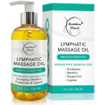 Lymphatic Drainage Massage Oil for Massage Therapy | Premium Quality, 100% Natural with Arnica Eucalyptus & Menthol | for Post Surgery Recovery & Detox | 8oz by Brookethorne Naturals