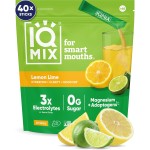 IQMIX Hydration Electrolyte Powder - 4-in-1 Formula for Hydration, Mental Clarity, Mood and Recovery - Sugar-Free Drink Mix, Keto, Magnesium L-Threonate, Lions Mane - 40 Count Lemon Lime