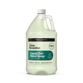 Clean Revolution Liquid Gel Hand Soap, Silky Rich Liquid, Quick Lather, Fast Rinsing, Contains Real Essential Oils (Forest Escape) 128 Fl Oz