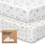 KeaBabies 2-Pack Organic Crib Sheets for Boys, Girls - 52x28 Fitted Crib Mattress Sheet Neutral, Breathable Jersey Cotton Cover for Baby Bed, Toddler Mattress, Soft & Cute Prints (KeaSafari)