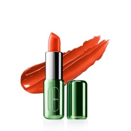 Clinique Pop Longwear Lipstick | Long Lasting, Satin, Matte + Shine, Flame Pop, 1 Count