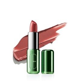 Clinique Pop Longwear Lipstick | Long Lasting, Satin, Matte + Shine, Mocha Pop, 1 Count