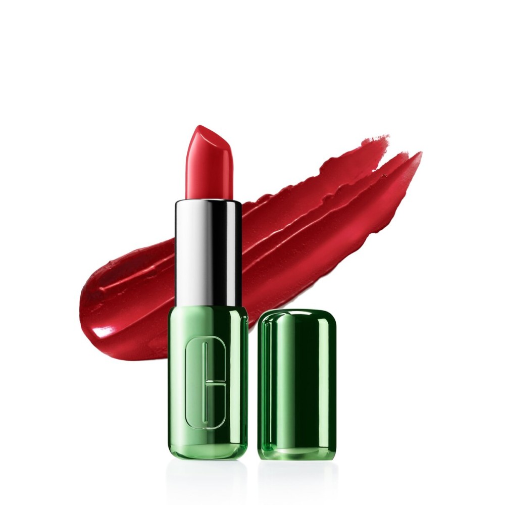 Clinique Pop Longwear Lipstick | Long Lasting, Satin, Matte + Shine, Cherry Pop, 1 Count