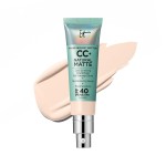 IT Cosmetics CC+ Cream Natural Matte (Fair Porcelain) - Poreless Full Coverage Foundation With SPF 40, 16HR Shine Control, Color-Corrector, Skin-Balancing Serum, Noncomedogenic - 1.08 fl oz