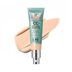 IT Cosmetics CC+ Cream Natural Matte (Fair Beige) - Poreless Full Coverage Foundation With SPF 40, 16HR Shine Control, Color-Corrector, Skin-Balancing Serum, Noncomedogenic - 1.08 fl oz
