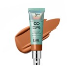 IT Cosmetics CC+ Cream Natural Matte (Rich Cool) - Poreless Full Coverage Foundation With SPF 40, 16HR Shine Control, Color-Corrector, Skin-Balancing Serum, Noncomedogenic - 1.08 fl oz