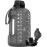 AQUAFIT Half Gallon Water Bottle with Time Marker - Straw & Chug Lid - BPA Free Gym Water Bottle with Straw - Big Gallon Jug (Charcoal, 64 oz - 2in1 Lid)