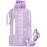 AQUAFIT Half Gallon Water Bottle with Time Marker - Straw & Chug Lid - BPA Free Gym Water Bottle with Straw - Big Gallon Jug (Lilac, 64 oz - 2in1 Lid)