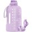 AQUAFIT 1 Gallon Water Bottle with Time Marker - Straw & Chug Lid - BPA Free Gym Water Bottle with Straw - Big Gallon Jug (Purple Haze, 128 oz - 2in1 Lid)