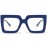 AIEYEZO Oversized Square Blue Light Glasses for Women Cute Big Frame Glasses Fashion Clear Multi-Color Computer Eyewear (Dark Blue)