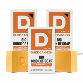 Duke Cannon Big Brick of Soap Wayfinder 10 oz Triple Milled, Fresh Water & Neroli Scent 3x Larger Bar Supports U.S. Veterans, 3-Pack