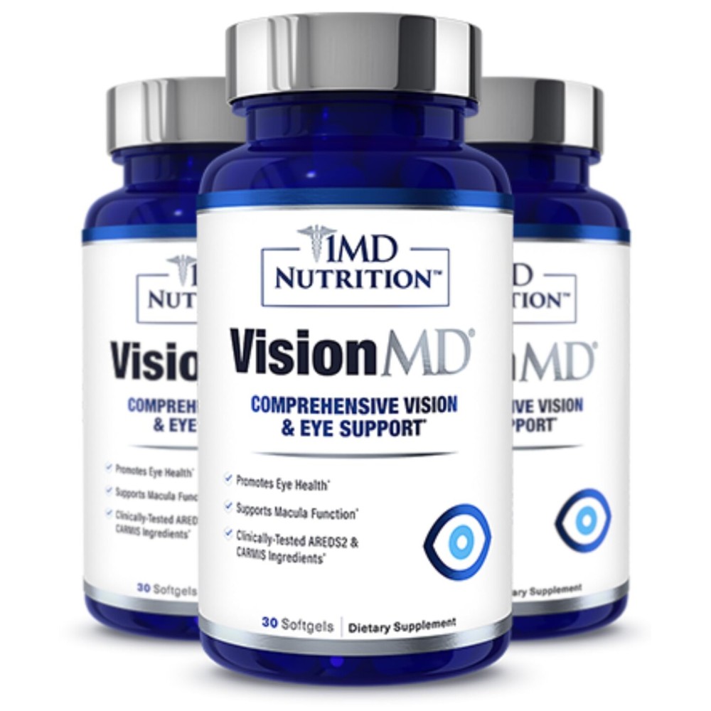 1MD Nutrition VisionMD Eye Vitamin CARMIS - with Lutein & Zeaxanthin | Supports Vision Health, Everyday Eye Strain, & Occasional Dry Eye | 90 Softgels (3-Pack)