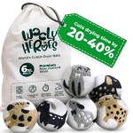 No More Dryer Sheets! Reusable Wool Dryer Balls XL 6-Pack - Reduces Static, Cuts Dry Time, & Softens Naturally