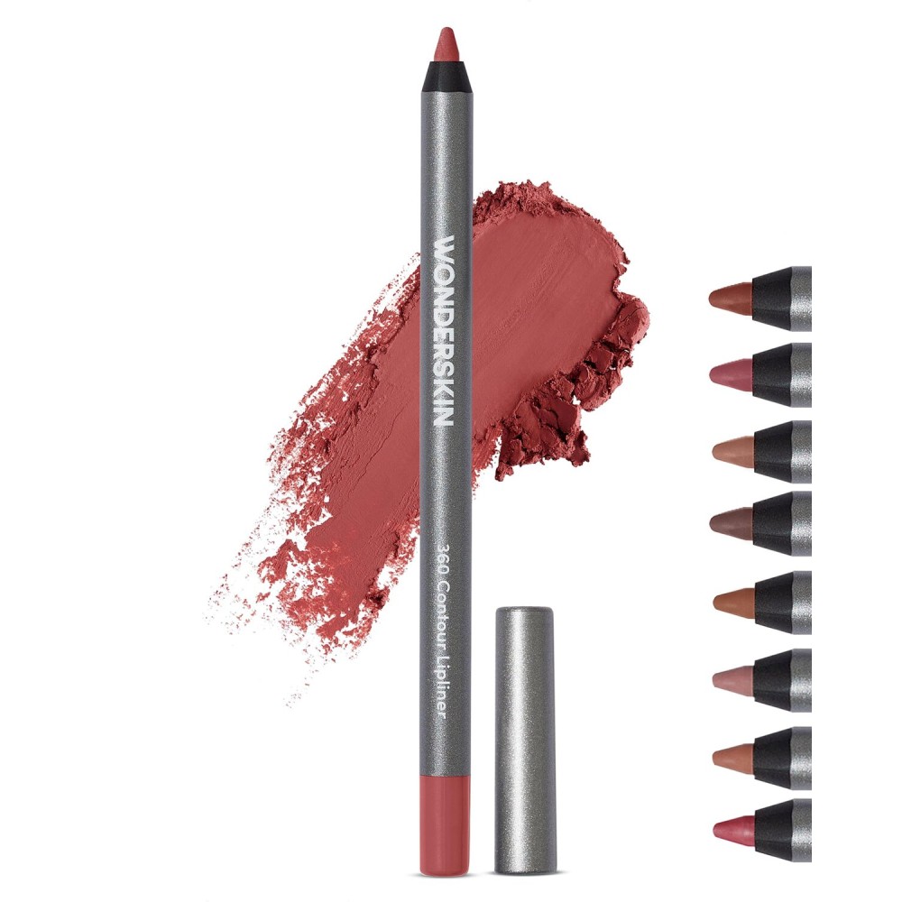 Wonderskin Lipliner Pencil - 360 Contour Lipliner, Long Lasting, Sharpenable, Waterproof and Transfer-Proof Nude Lip Liner Pencil (Ruby)