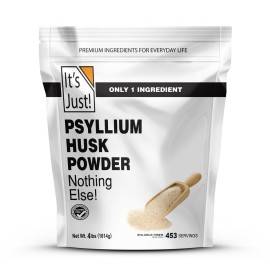 It\'s Just! - Psyllium Husk Powder, Easy Mixing Dietary Fiber, Cleanse Your Digestive System, Finely Ground Powder, Ideal for Keto Baking, Non-GMO (4 Pound (Pack of 1), Natural/No Added Flavor)