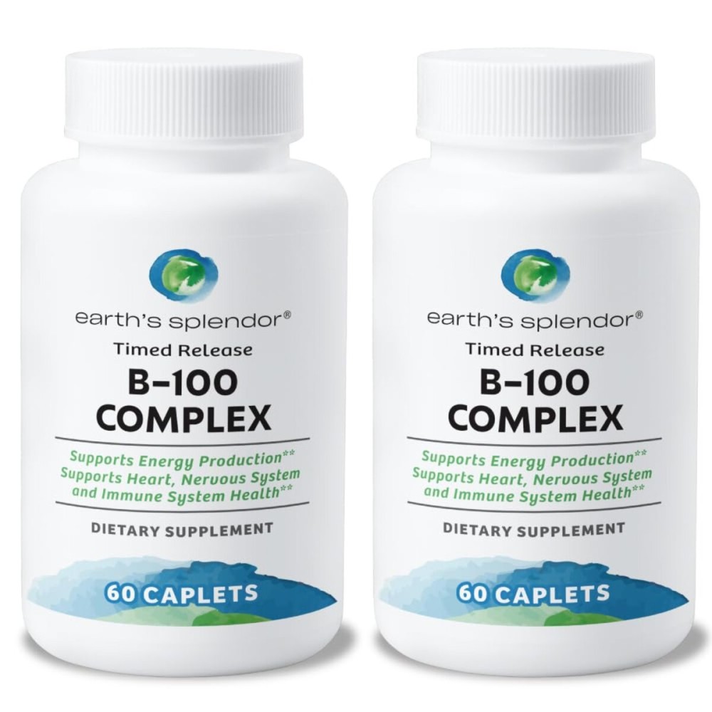 Earth\'s Splendor Vitamin B Complex - Supports Energy, Metabolism, and Immune Function - Complete B-Vitamin Formula for Men & Women, 60 Tablets, 2-Month Supply
