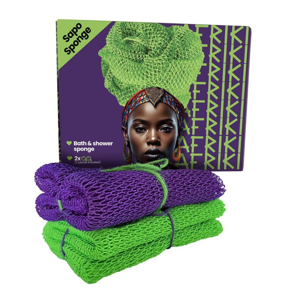AFRIKI African Net Sponge - Exfoliating Body Scrubber, Black Owned & Rooted in Africa, All Skin Types | 45 in Long