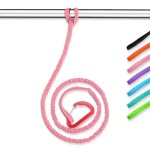 OCEANBROAD Kayak Paddle Leash with D-Ring Stretchable Bungee Strap Lanyard Rope for SUP Kayaking Boating Canoeing Fishing Pole Rod 4-7 Feet Pink 1 Pack
