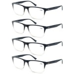 OLOMEE Large Reading Glasses Mens Oversized Wide Readers +2.50 Lightweight Square Magnifying Cheaters for Men W/Big Head 4 Pack