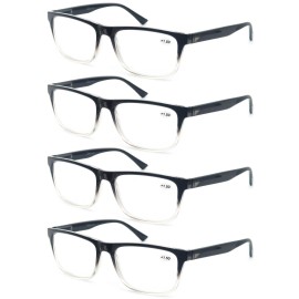 OLOMEE Large Reading Glasses Mens Oversized Wide Readers +2.50 Lightweight Square Magnifying Cheaters for Men W/Big Head 4 Pack
