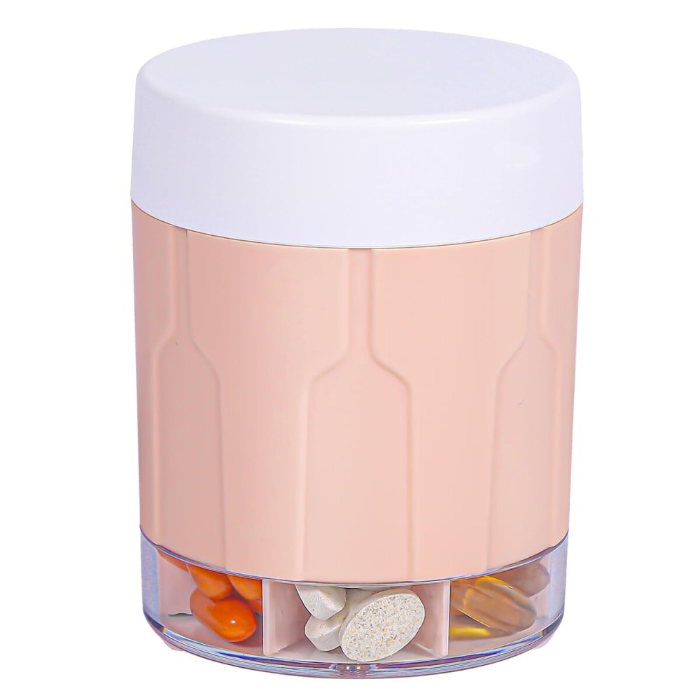 Betife Extra Large Supplement Organizer,Weekly Pill Organizer Bottle, Daily Pill Dispenser with 7 Large Compartments, Organizer to Hold 7 Day Vitamin Medication,21 Labels and a Cleaning BrushPink