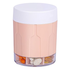 Betife Extra Large Supplement Organizer,Weekly Pill Organizer Bottle, Daily Pill Dispenser with 7 Large Compartments, Organizer to Hold 7 Day Vitamin Medication,21 Labels and a Cleaning BrushPink