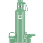 IRON FLASK Camping & Hiking Hydration Flask with Spout, BPA-Free Insulated Stainless Steel Sports Water Bottle - 24 oz Sage