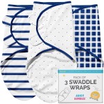 JUICY BUMBLES Baby Swaddles 0-3 Months Newborn Swaddle Sack Sleep Swaddle Sleep Sack Wrap for Newborns Girl and Boy 100% Cotton Oeko TEX 3-Pack