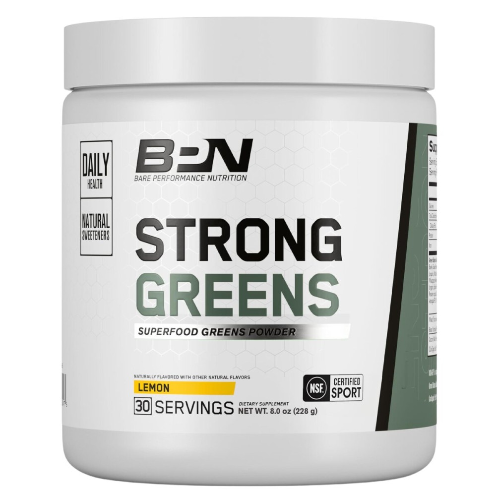 BARE PERFORMANCE NUTRITION, BPN Strong Greens Superfood Powder, Improved Digestion, Increased Energy, Immune System Support, Sweet Mint, 30 Servings