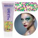 MEICOLY Mardi Gras Face Glitter,Mardi Gras Outfit for Women Kids,Mardi Gras Accessories for Carnival,Gold Green Purple Mixed Chunky Glitter,Rave Festival St Patricks Day Glitter for Face/Body/Hair