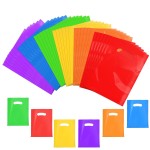 VieFantaisie 36 PCS Plastic Party Favor Small Gift Bags, 6x8 Goodie Bags for Kids, Candy Treat Pouches Bulk with Handle for Kids\' Birthday Party, Thanksgiving, Christmas, Halloween, 6 Colors