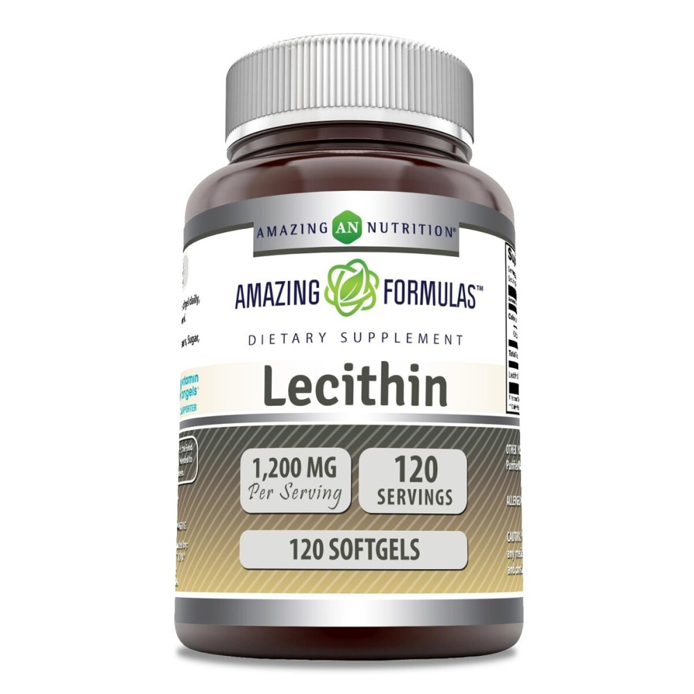 Amazing Formulas Lecithin 1200 mg Softgels Supplement | High Potency | Non-GMO | Gluten Free (1 Pack, 120 Count)