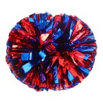 Hooshing 2PCS Blue and Red Pom Poms Cheerleading with Baton Handle for Team Spirit Sports Dance Cheering