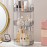 Aveniee Rotating Makeup Organizer for Vanity, 3 Tier Perfume Skincare Organizers and Storage for Bathroom Countertop, Clear Spinning Counter Cosmetic Holder for Dresser,Grey