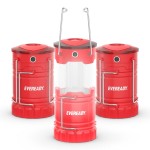 Eveready LED Camping Lantern 360 PRO (3-Pack), Super Bright Tent Lights, IPX4 Water Resistant LED Lanterns for Power Outage Hurricane Preparedness, (Batteries Included)