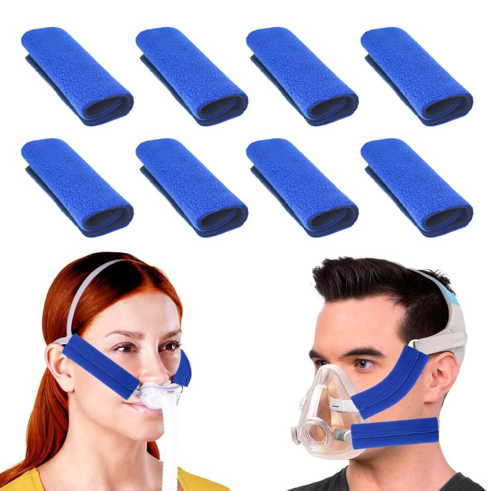 NATAKU 8 Pack Mask Strap Covers,Headgear Strap Cushions,Comfort Mask Cushions Pads, Soft-Fleece Face Mask Cover Fits Most Full CP AP Headgear Strap to Reduce Red Marks and Uncomfortable