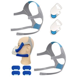 2 Packs F20 Replacement Headgear Compatible with F20 Full-face Mask, Include 4 Magnetic Clips+4 Packs Headgear Straps (Medium)