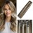 WindTouch Clip in Hair Extensions Human Hair Extensions 4P613 Medium Brown to Blonde Highlights 22Inch 75g 7PCS Clip in Extensions Real Human Hair